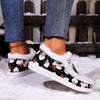 Santa's Gifted Chic: Women's Winter Fashion Skate Shoes with Festive Christmas Style in Comfortable Plush & Warm Lace-Up Flats