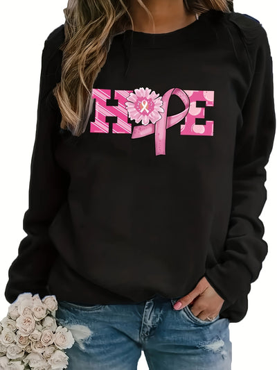 Empowering Awareness: Anti-Breast Cancer Women's Casual Sweatshirt - Stylish and Impactful