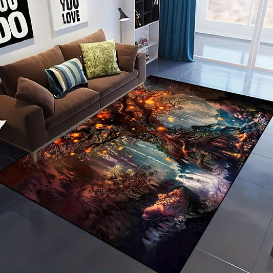 This enchanting fantasy forest rug adds a magical splash of color to any home décor. It's made from durable, non-slip, and waterproof materials, and is perfect for transforming any room in your home. Its vibrant colors and exceptional design makes this rug a standout piece!