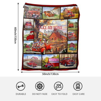 Warm and Cozy Truck & Take Me Home Letter Blanket for Couch, Bed, and Sofa - Soft and Soothing Throw for Ultimate Comfort