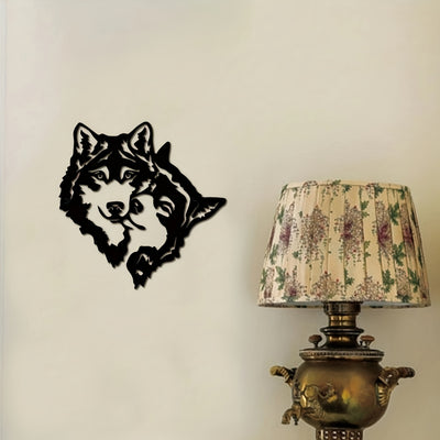 Wild and Mysterious: Wolf Mate Black Metal Wall Art - A Modern Touch for Every Room