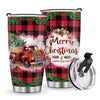 20oz Christmas Red Truck Pattern Stainless Steel Tumbler - Merry Christmas Tumbler - Xmas Gifts For Men, Women, Friend, Parent,Teacher