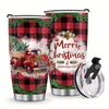 Merry Christmas Tumbler: Red Truck Patterned 20oz Stainless Steel Insulated Tumbler - Perfect Gift for Men, Women, Friends, Parents, and Teachers