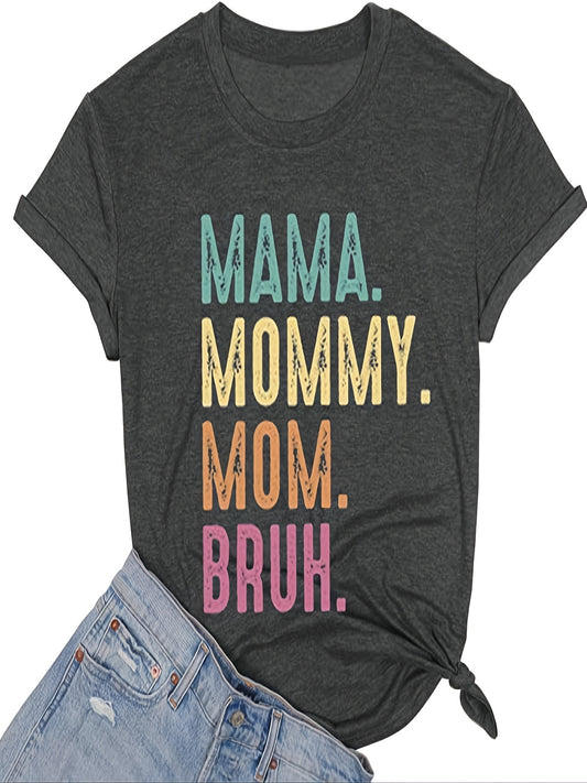 This fashionable MaMa t-shirt is designed for casual everyday wear in spring and summer. The short sleeve top is made with a soft crew neck and boasts MaMa letter print for a unique look. Perfect for all occasions, this t-shirt will be a stylish addition to any wardrobe.