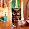 20oz Owl Patterned Vacuum Travel Tumbler: Stylish Stainless Steel Coffee Mug for Hot and Cold Beverages