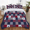 Cozy Nights: Plaid Star Pattern Duvet Cover Set - Soft Polyester Bedding Set with Down Duvet Cover and Pillowcases