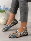 Stylish and Comfy Women's Sunflower Cow Print Flats: Casual Flax Sole Slip-on Shoes for Everyday Elegance