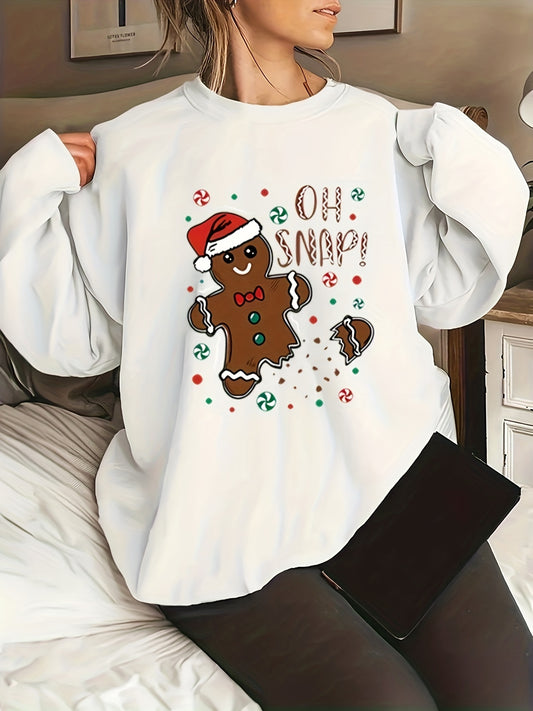 Stay warm in style this Christmas season with this plus-size graphic-print sweatshirt. Crafted from cozy cotton-blend material, it features a fun graphic-print letter design for a timeless and festive look. Perfect for staying comfortable and fashionable.