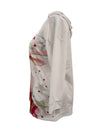 Stylish and Cozy: Women's Plus Size Christmas Reindeer Print Hooded Tunic with Pockets