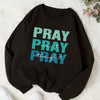 Color Pray Letter Print Thermal Sweatshirt: Stylish and Comfy Women's Casual for Spring and Fall