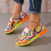 Lightweight Colors Design Printed Women's Canvas Shoes - Stylish and Comfortable Outdoor Walking Shoes