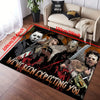 Spooktacular Anime Horror Carpet for Halloween Décor: Non-Slip, Washable, Waterproof Rug for Living Room, Bedroom, Nursery, and Outdoor Spaces