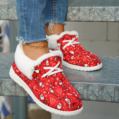 Cozy and Festive: Women's Santa Claus Canvas Shoes - The Perfect Lightweight Christmas Footwear