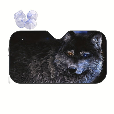 Wolf-Eyes Car Sun Shade: The Ultimate UV Blocker and Visor Protector with Free Suction Cups