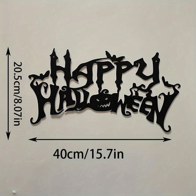 Spooky Delight: Happy Halloween Metal Art Wall Decor for Outdoor Entrance and Themed Parties