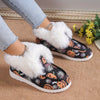 Cozy and Chic: Women's Pumpkin Pattern Fluffy Shoes - Stay Warm and Stylish this Halloween Season!
