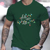 Let's Get Lit Letter Print Men's Summer T-Shirt: A Festive Graphic Tee Perfect for Christmas and Gifting Men