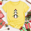Penguin Paradise: Stylish and Comfy Plus-Size Christmas Casual T-Shirt for Women