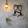 Embrace Love with our Heart-shaped Metal Glasses Sign: Stylish Wall Art for Your Home, Dining, and Kitchen Décor