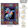 Dragon Blanket, Colorful Dragon Flannel Throw Blanket
