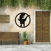 Dinosaurs Unleashed: Tyrannosaurus Rex Metal Sign & Mural - A Mesmerizing Display of Dinosaur Skeleton Art!