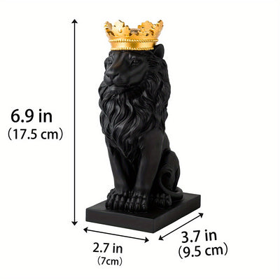 Black Lion King Statue: Majestic Collectible Figurine for Home Decor and Best Gift for Men