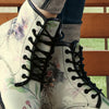 Gothic Style Skull Floral Graphic Boots: Trendy Women's Ankle Combat Boots in Fashionable PU Leather