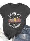 Book Letter Print Crew Neck T-Shirt: A Stylish and Casual Addition to Your Spring/Summer Wardrobe