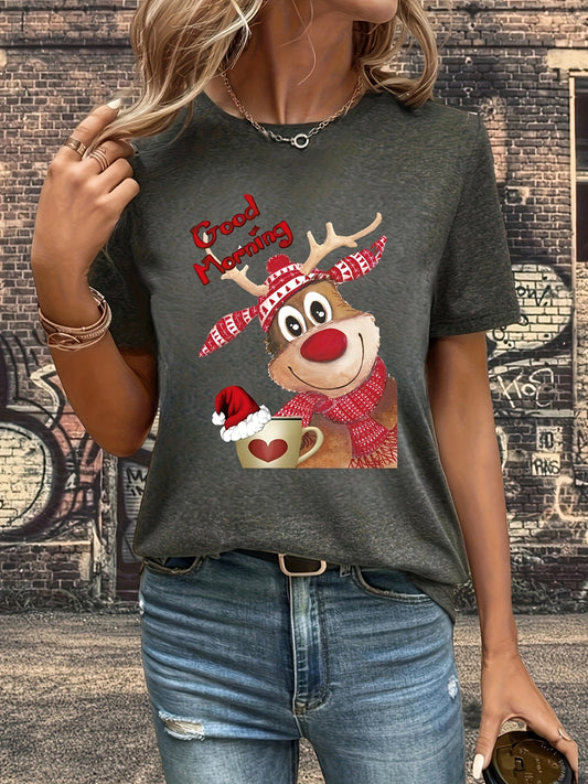 A stylish and festive choice for any season, this Christmas Deer Pattern T-Shirt is perfect for spring-summer fashion. Its comfortable cotton fabric and bold Christmas deer pattern will keep you looking stylish and festive throughout the year.