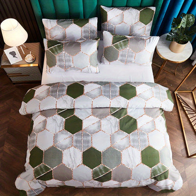 Marbleized Elegance: 3-Piece Block Bedding Set with Duvet Cover and Pillowcases(1*Duvet Cover + 2*Pillowcases, Without Core)