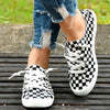 Lightweight Women's Canvas Shoes with Checkboard Printed - Comfortable Lace-up Low Top Walking Shoes