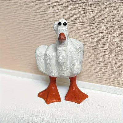 Lucky Duck Hand Gesture Statue: A Creative Garden and Christmas Decoration