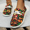 Stylish Women's Christmas Canvas Shoes: Festive and Comfy Lace-Up Sneakers for Outdoor Activities