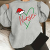 Cozy Plus Size Christmas Sweater: Festive Hat, Heart Art, and Letter Print - Perfect for Fall and Winter