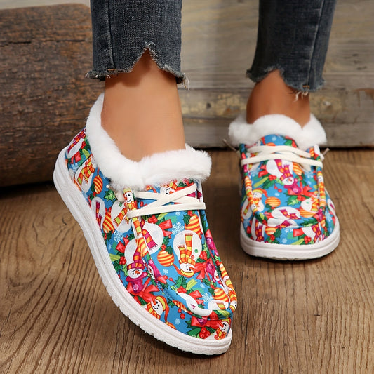 These Cozy and Whimsical Women's Cartoon Snowman Print Shoes add a festive touch to your winter look, while providing protection from the cold. Crafted with quality materials, their lightweight construction keeps you comfy and snug all season long.