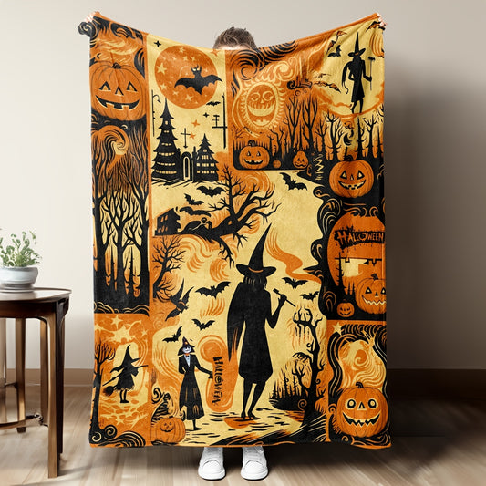 This luxurious flannel blanket is perfect for every day use. It features an eye-catching Halloween Pumpkin abstract painting style with a cozy and soft texture that will help you relax and stay warm. The blanket is sure to be an all-season hit, making it an ideal gift for friends and family.