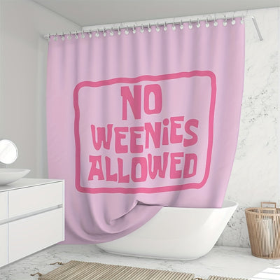 Brighten up your bathroom with this funny shower curtain. Crafted from waterproof, mildew-proof fabric, it is designed to endure a long-lasting use. The 12 hooks make it easy to install, fitting it on standard size shower rods. An ideal bathroom decor, perfect for windows.