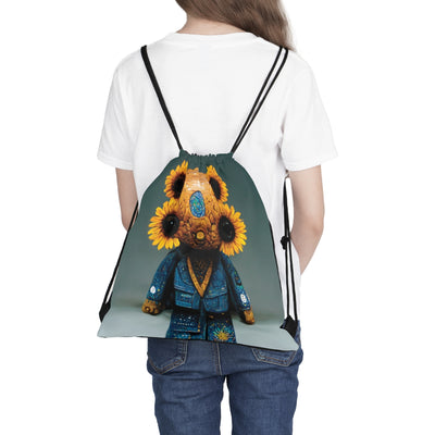 Cute Bear Bag, Van Gogh Style Bag, Sunflower Outdoor Drawstring Bag