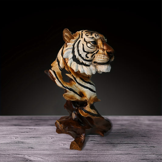 Tiger Keepsake: 11-Inch Retro Resin Sculpture for Home and Office Décor