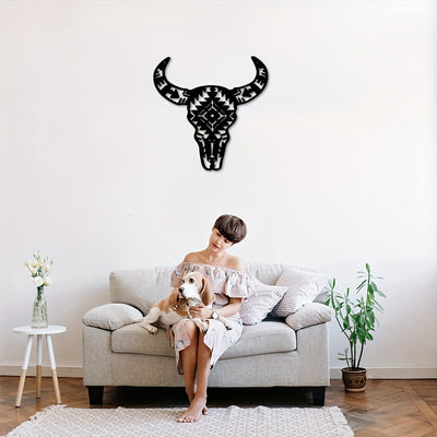 Exquisite Metal Cow Skull Wall Art: Enhancing Home and Office Décor with Rustic Charm