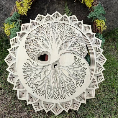 3D Mandala Tree of Life Home Decoration: Enhance Your Room with Stunning Wooden Art