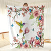 Nature's Symphony: Watercolor Bird and Floral Print Multi-purpose Flannel Blanket - A Cozy and Versatile Gift for Every Season