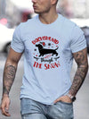 Cartoon Dog Letter Pattern Men's T-Shirt: A Fun and Stylish Choice for Summer and Outdoor Adventures