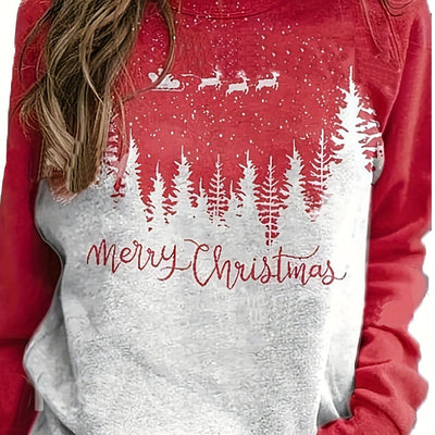 Festive Fashion: Plus Size Christmas Tree Sweatshirt for Women