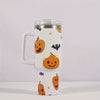 40oz Halloween with Scary Pumpkin Tumbler, Straw & Handle - Perfect for Car, Home & Office Use - Birthday Gift Idea!