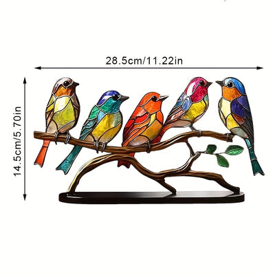 Enchanting Five Birds Sculpture Metal Art: A Whimsical Addition to Your Christmas Decor and Garden Art