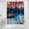 Aesthetic Escape: Transform Your Bathroom with a Digital Printing Lake Scenery Shower Curtain - Waterproof, Heat Insulating, and Multi-Purpose