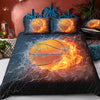 Water and Fire Basketball Duvet Cover Set: Enhance Your Bedroom with Sporty Style (1*Duvet Cover + 2*Pillowcases, Without Core)