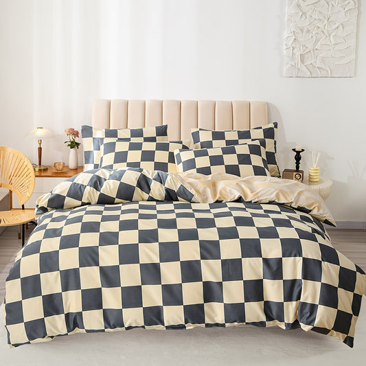 This stylish 3-piece duvet cover set is sure to enhance your bedroom décor. Crafted with quality material, this soft and comfortable bedding set is perfect for any bedroom or guest room. The set includes one duvet cover and two pillowcases and is available without a duvet core.