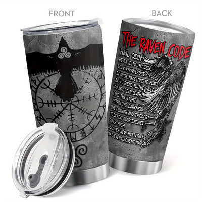 Viking Raven 20oz Tumblers: Stylish Stainless Steel Insulated Cups with Lids - Perfect Travel Mug for Both Men and Women!